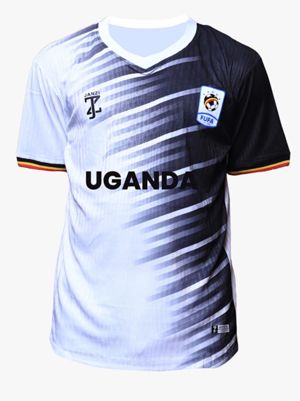 Uganda FUFA Soccer Jersey 2XL White/Black/Gray Africa Cup of Nations